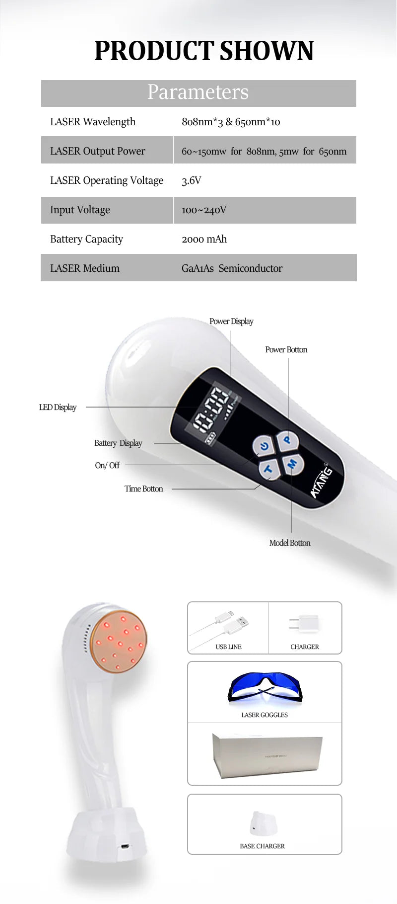 Arthritis Wound Healing Laser Pain Relief 808nm And 650nm Sciatica Heel Spurs Neck Pain Cold Laser Therapy Body Pains