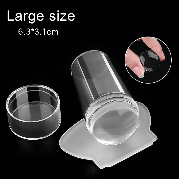 Nail Stamper Jelly Silicone Printing Nail Polish Stamping French Tip Nail Stamp Template with Scraper  Manicure Stencil Tools