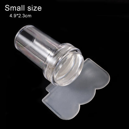 Nail Stamper Jelly Silicone Printing Nail Polish Stamping French Tip Nail Stamp Template with Scraper  Manicure Stencil Tools